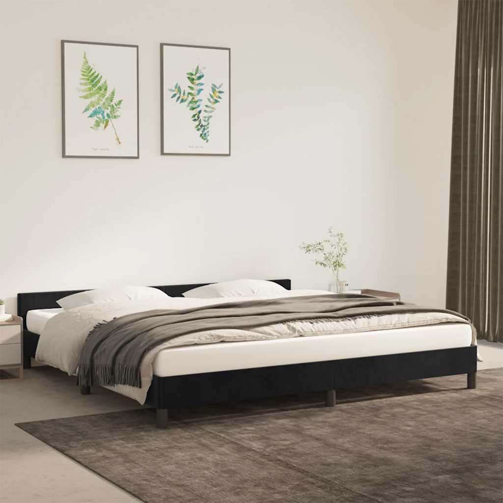 vidaXL Cadru de pat fără saltea, negru, 200x200 cm, catifea vidaXL Cadru de pat fără saltea, negru, 200x200 cm, catifea