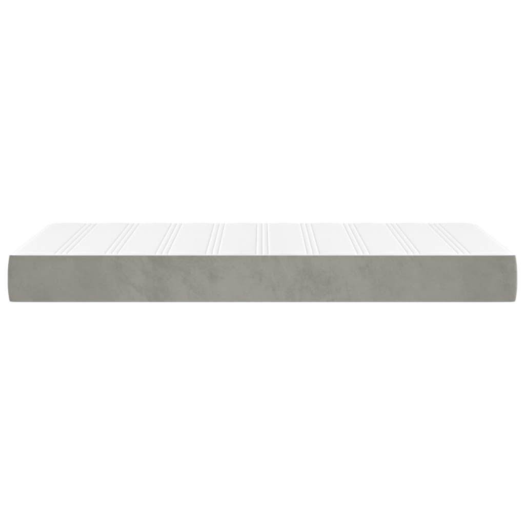 vidaXL Saltea de pat cu arcuri, gri deschis, 80x200x20 cm, catifea vidaXL Saltea de pat cu arcuri, gri deschis, 80x200x20 cm, catifea