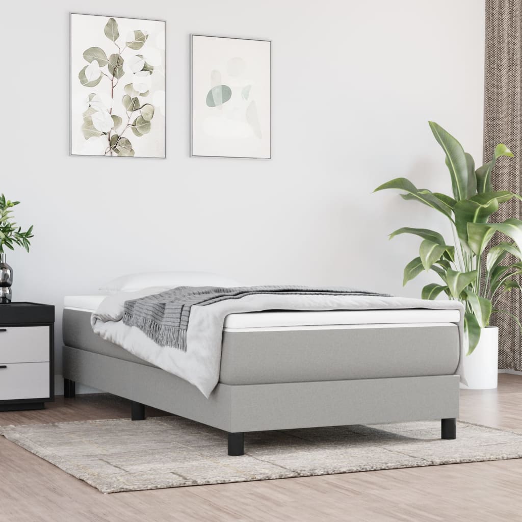 vidaXL Saltea de pat cu arcuri, gri deschis, 90x190x20 cm, textil vidaXL Saltea de pat cu arcuri, gri deschis, 90x190x20 cm, textil
