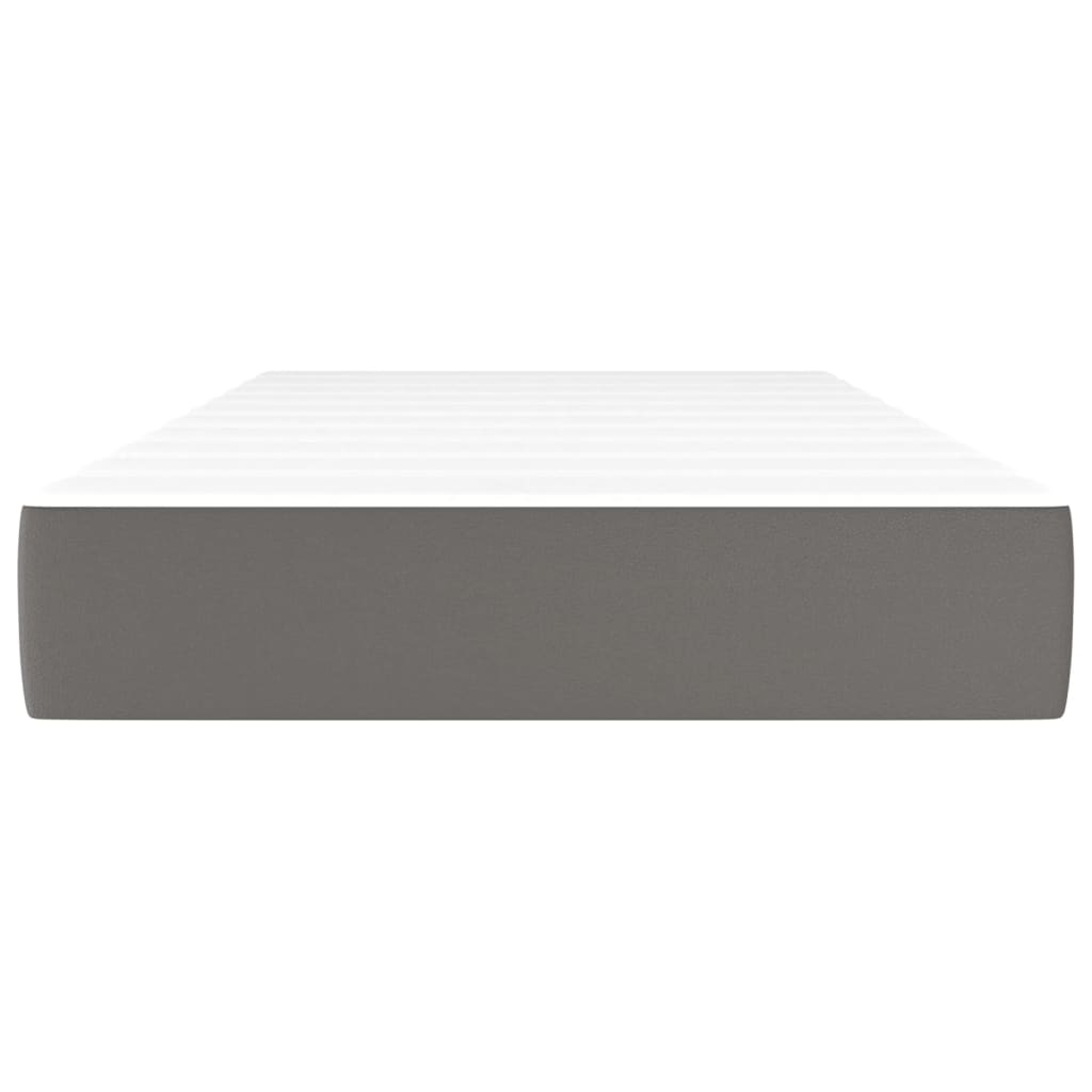 vidaXL Saltea de pat cu arcuri, gri, 90x190x20 cm, piele ecologică