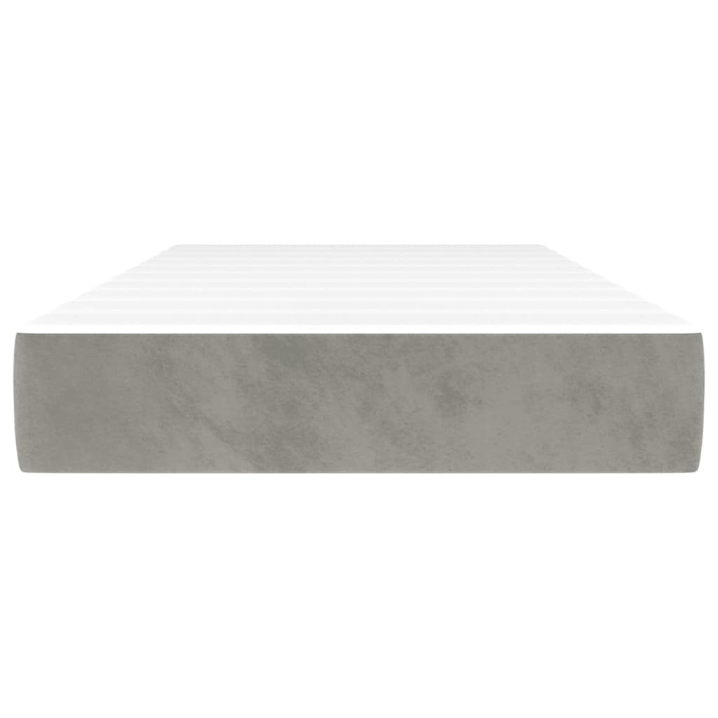 vidaXL Saltea de pat cu arcuri, gri deschis, 90x190x20 cm, catifea vidaXL Saltea de pat cu arcuri, gri deschis, 90x190x20 cm, catifea