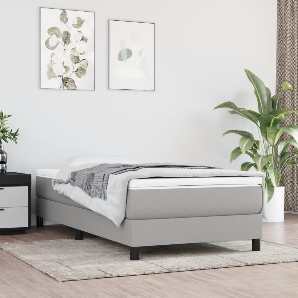 vidaXL Saltea de pat cu arcuri, gri deschis, 90x200x20 cm, textil vidaXL Saltea de pat cu arcuri, gri deschis, 90x200x20 cm, textil