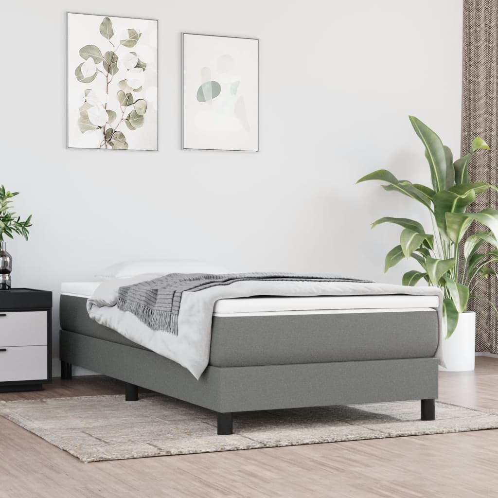 vidaXL Saltea de pat cu arcuri, gri închis, 90x200x20 cm, textil vidaXL Saltea de pat cu arcuri, gri închis, 90x200x20 cm, textil