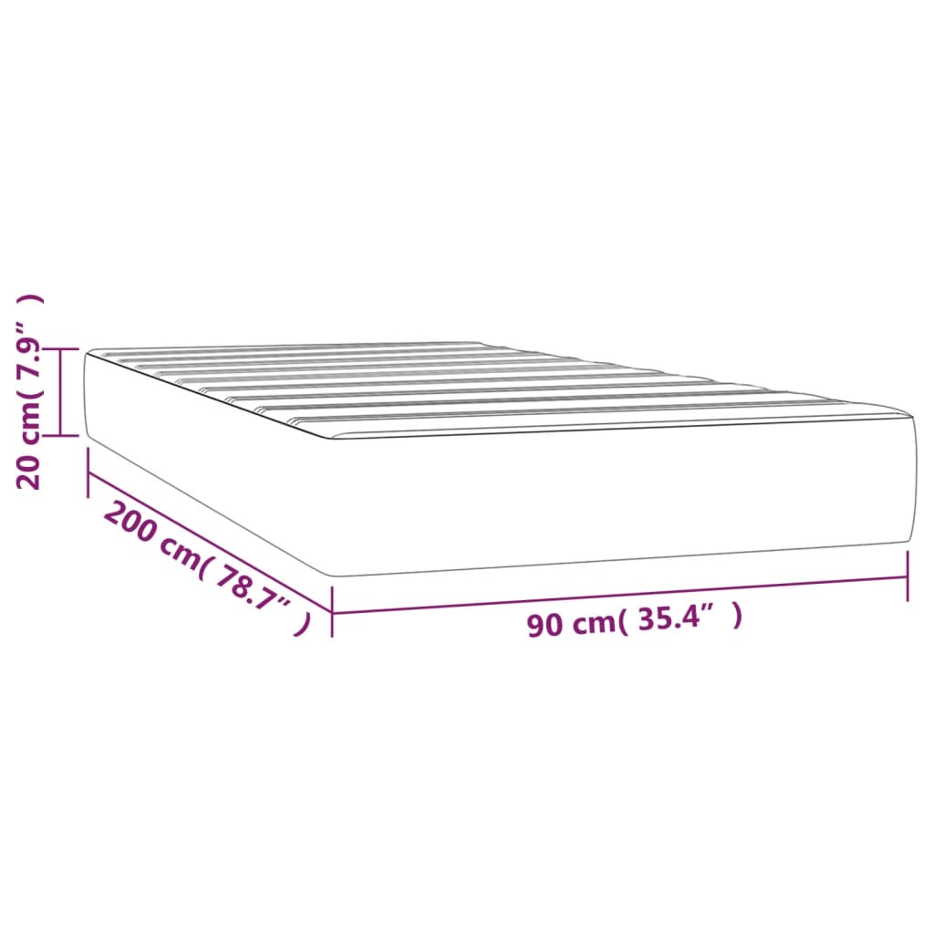 vidaXL Saltea de pat cu arcuri, crem, 90x200x20 cm, piele ecologică vidaXL Saltea de pat cu arcuri, crem, 90x200x20 cm, piele ecologică