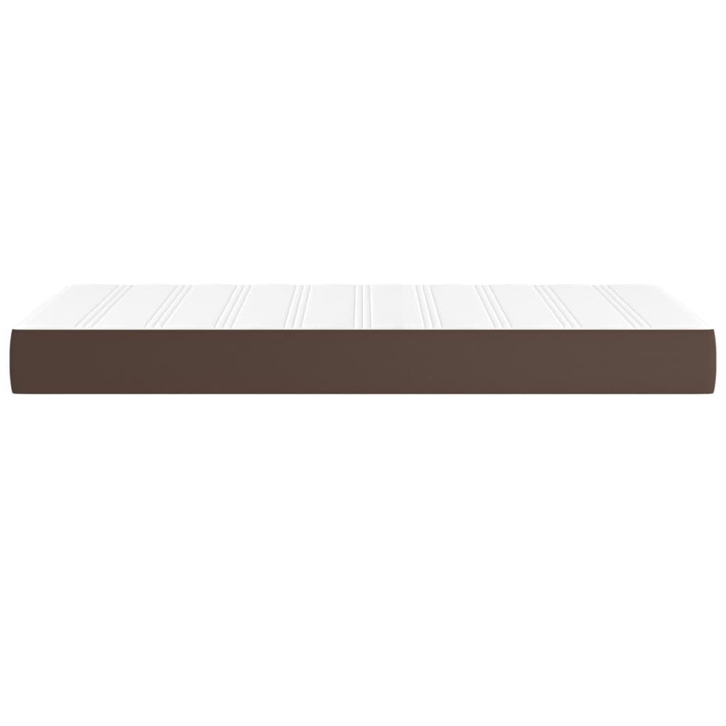 vidaXL Saltea de pat cu arcuri, maro, 90x200x20 cm, piele ecologică