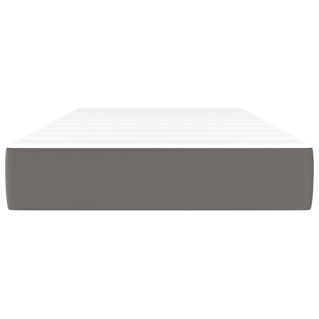 vidaXL Saltea de pat cu arcuri, gri, 90x200x20 cm, piele ecologică