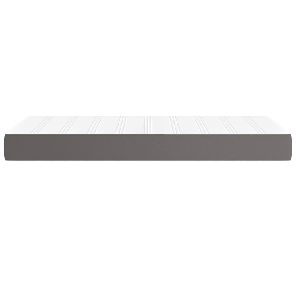 vidaXL Saltea de pat cu arcuri, gri, 90x200x20 cm, piele ecologică