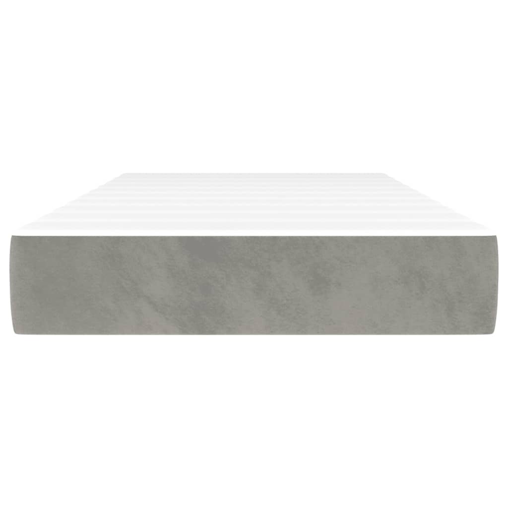 vidaXL Saltea de pat cu arcuri, gri deschis, 90x200x20 cm, catifea vidaXL Saltea de pat cu arcuri, gri deschis, 90x200x20 cm, catifea