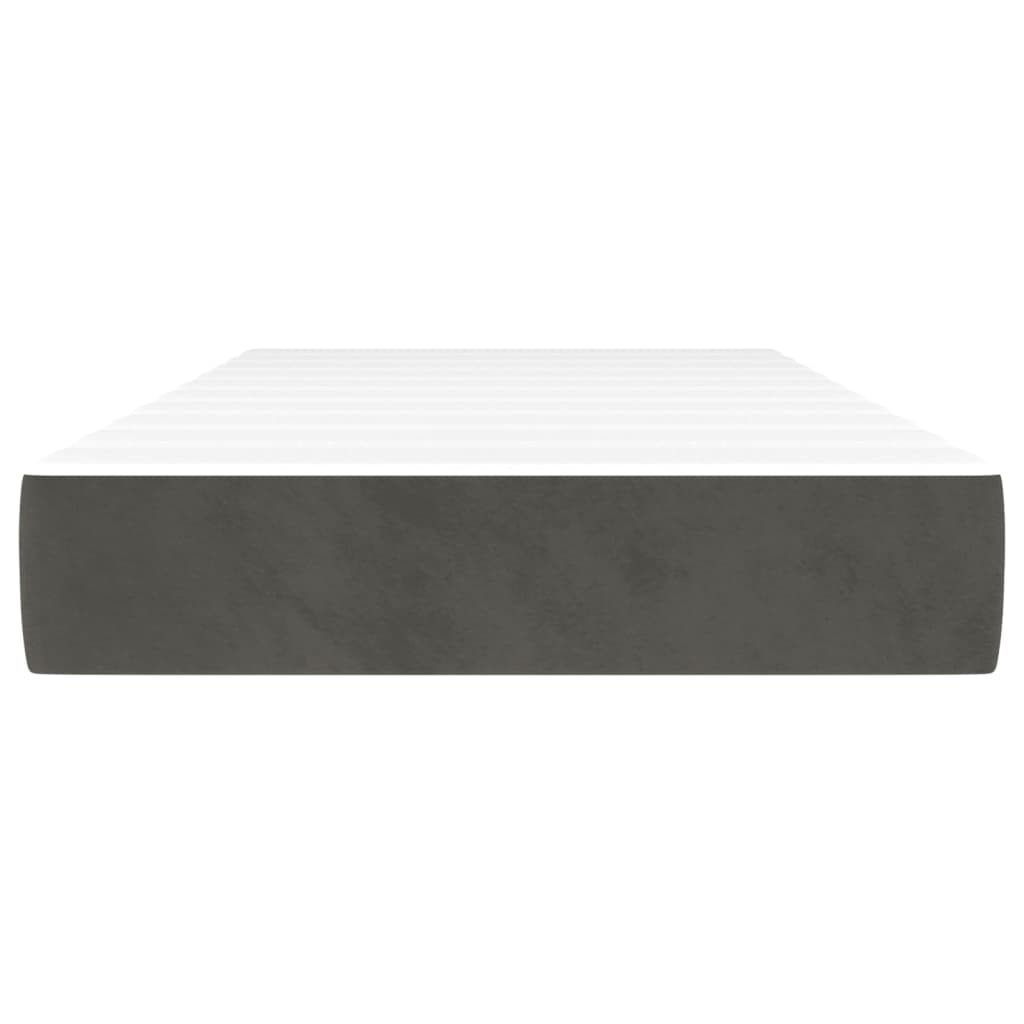 vidaXL Saltea de pat cu arcuri, gri închis, 90x200x20 cm, catifea vidaXL Saltea de pat cu arcuri, gri închis, 90x200x20 cm, catifea
