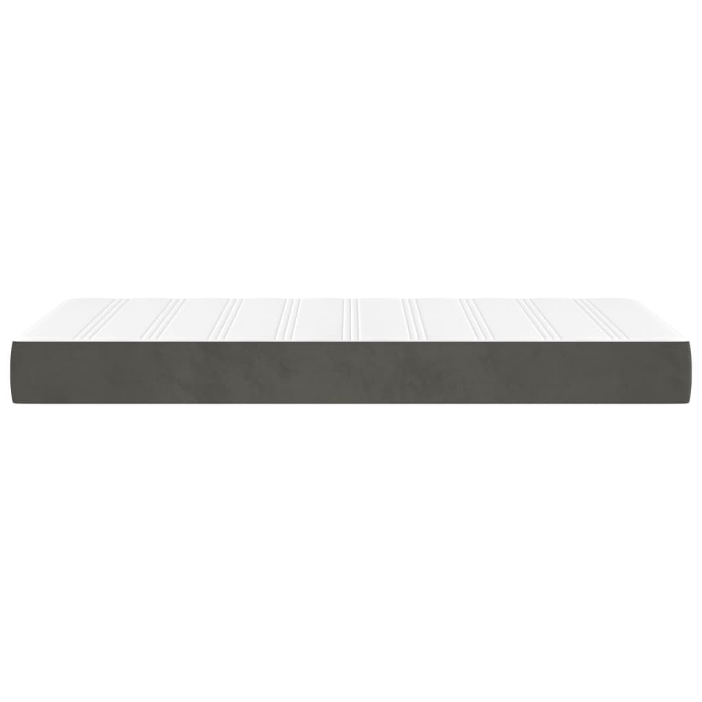vidaXL Saltea de pat cu arcuri, gri închis, 90x200x20 cm, catifea vidaXL Saltea de pat cu arcuri, gri închis, 90x200x20 cm, catifea