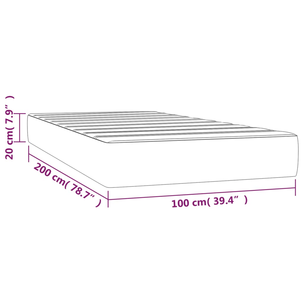 vidaXL Saltea de pat cu arcuri, alb, 100x200x20 cm, piele ecologică vidaXL Saltea de pat cu arcuri, alb, 100x200x20 cm, piele ecologică