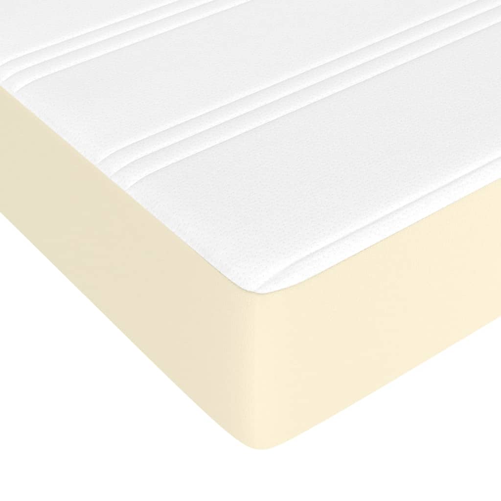 vidaXL Saltea de pat cu arcuri, crem, 100x200x20 cm, piele ecologică vidaXL Saltea de pat cu arcuri, crem, 100x200x20 cm, piele ecologică
