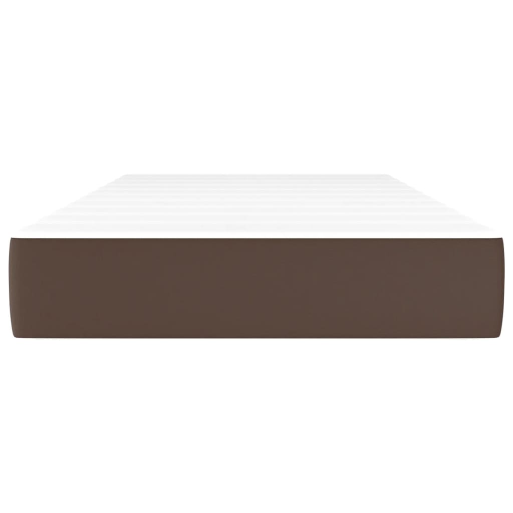 vidaXL Saltea de pat cu arcuri, maro, 100x200x20 cm, piele ecologică