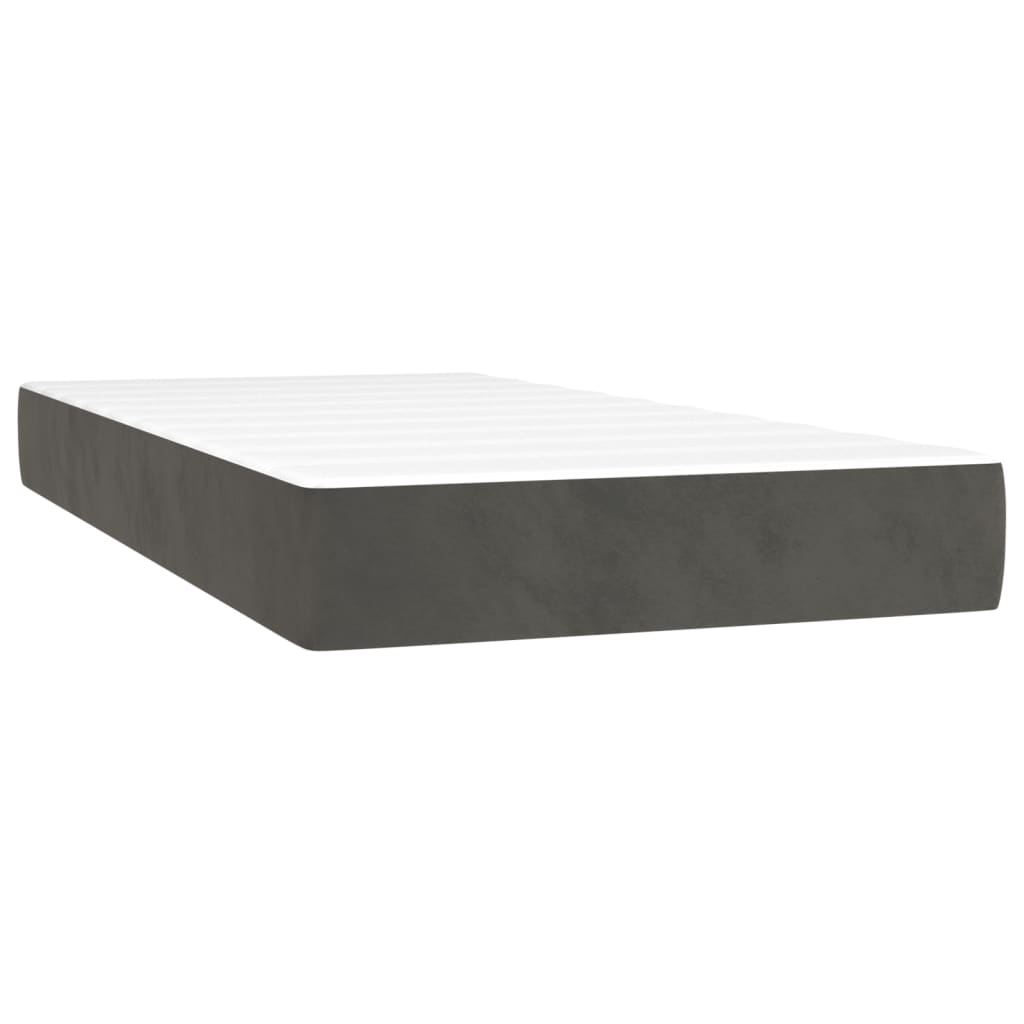 vidaXL Saltea de pat cu arcuri, gri închis, 100x200x20 cm, catifea vidaXL Saltea de pat cu arcuri, gri închis, 100x200x20 cm, catifea