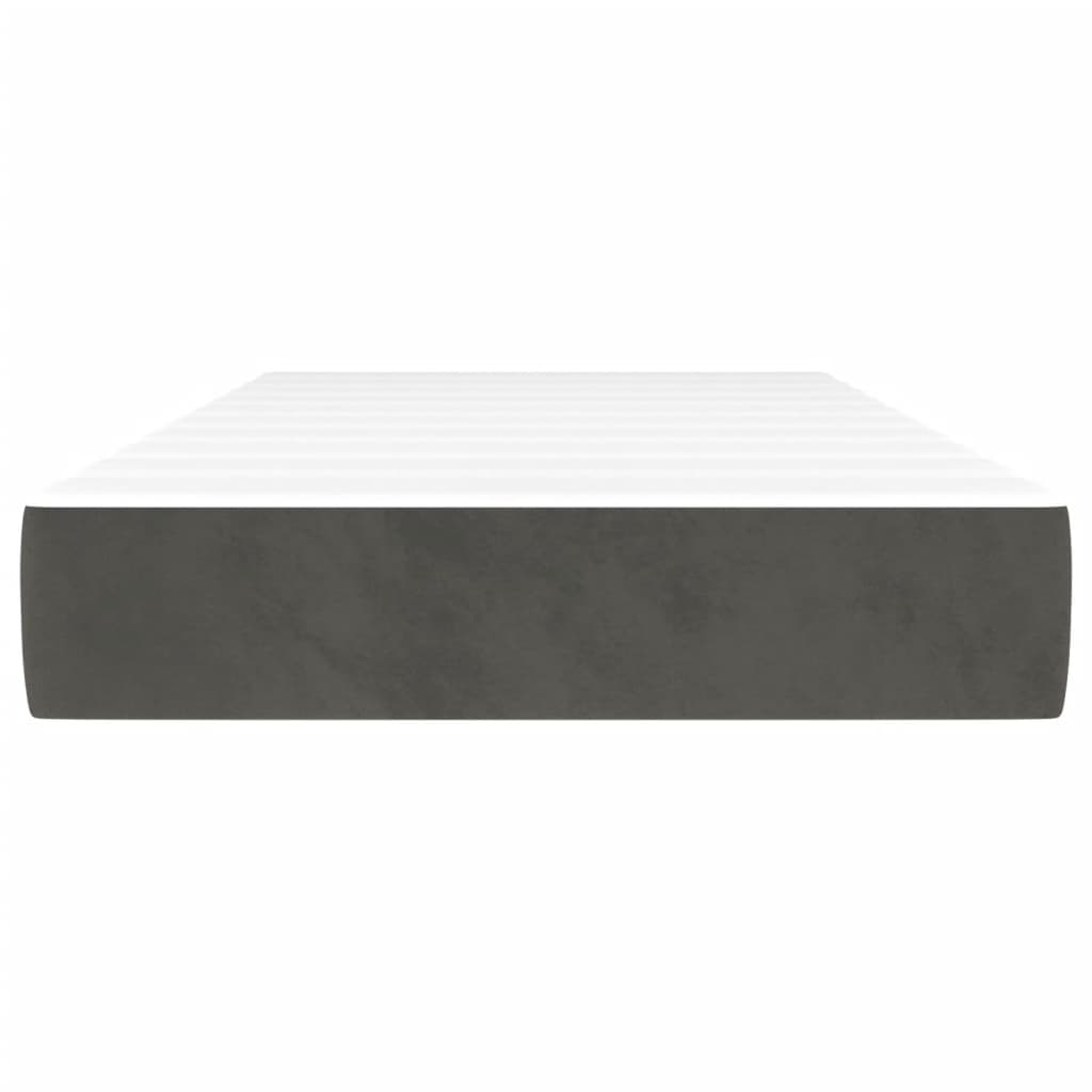 vidaXL Saltea de pat cu arcuri, gri închis, 100x200x20 cm, catifea vidaXL Saltea de pat cu arcuri, gri închis, 100x200x20 cm, catifea