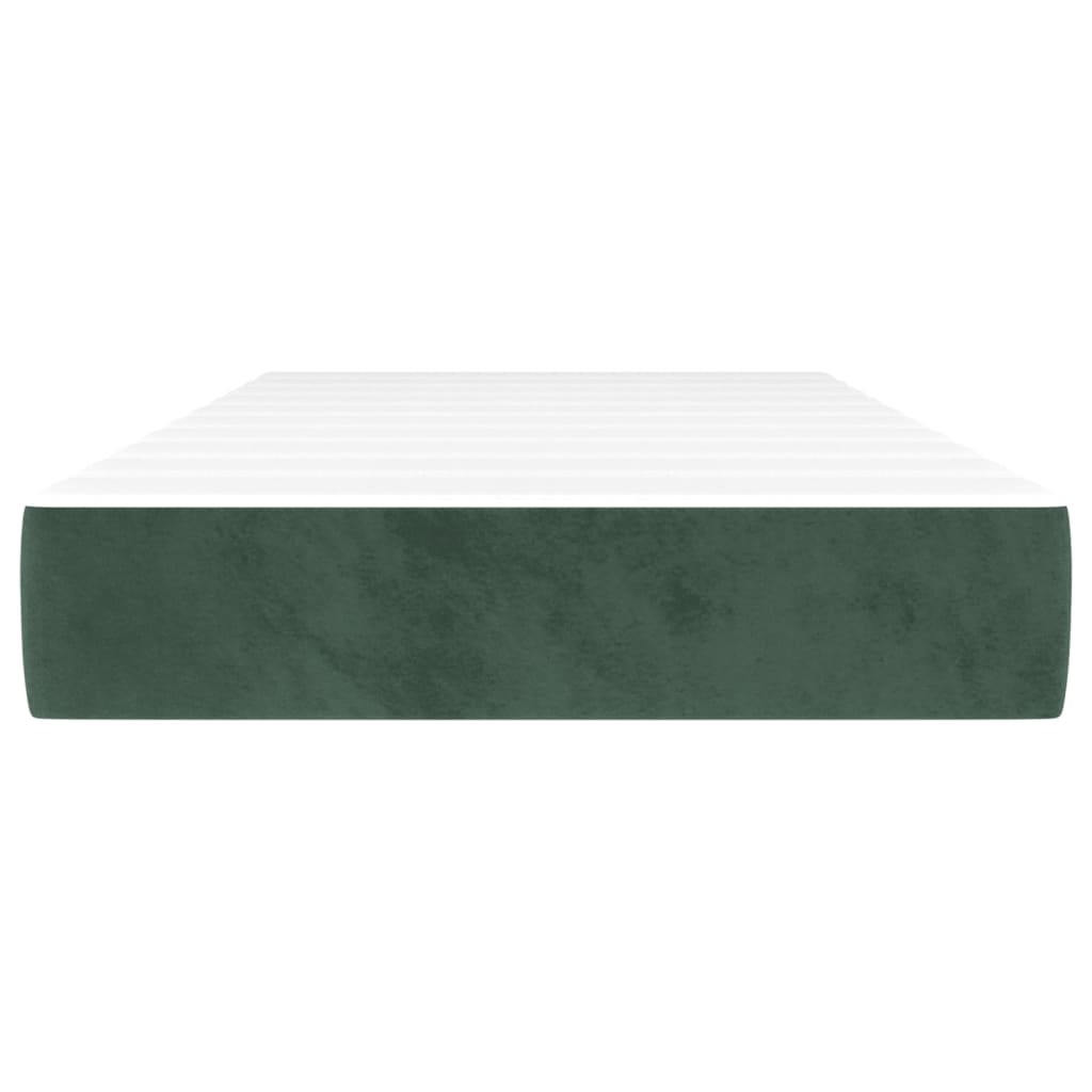 vidaXL Saltea de pat cu arcuri, verde închis, 100x200x20 cm, catifea