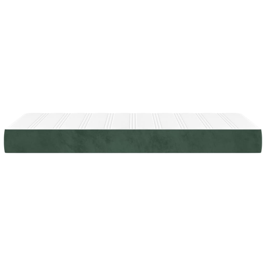 vidaXL Saltea de pat cu arcuri, verde închis, 100x200x20 cm, catifea