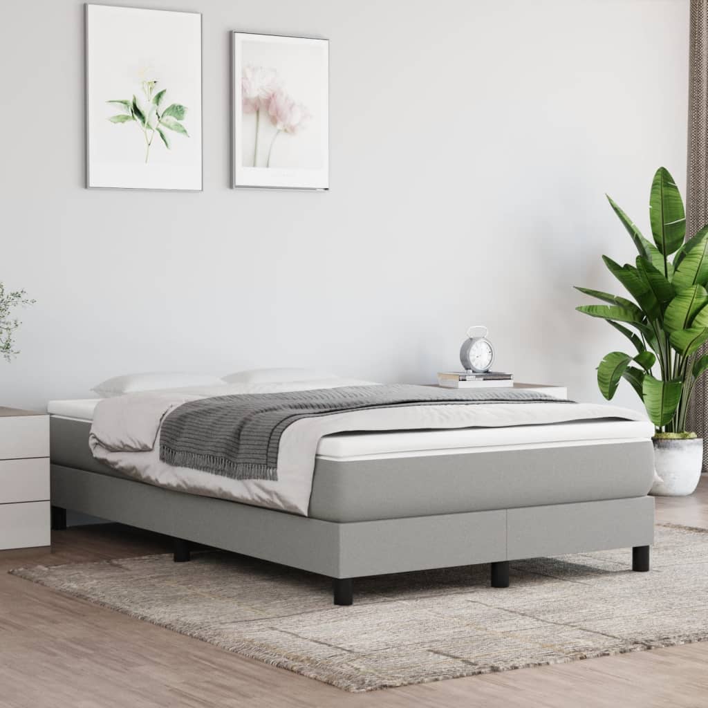 vidaXL Saltea de pat cu arcuri, gri deschis, 120x200x20 cm, textil vidaXL Saltea de pat cu arcuri, gri deschis, 120x200x20 cm, textil