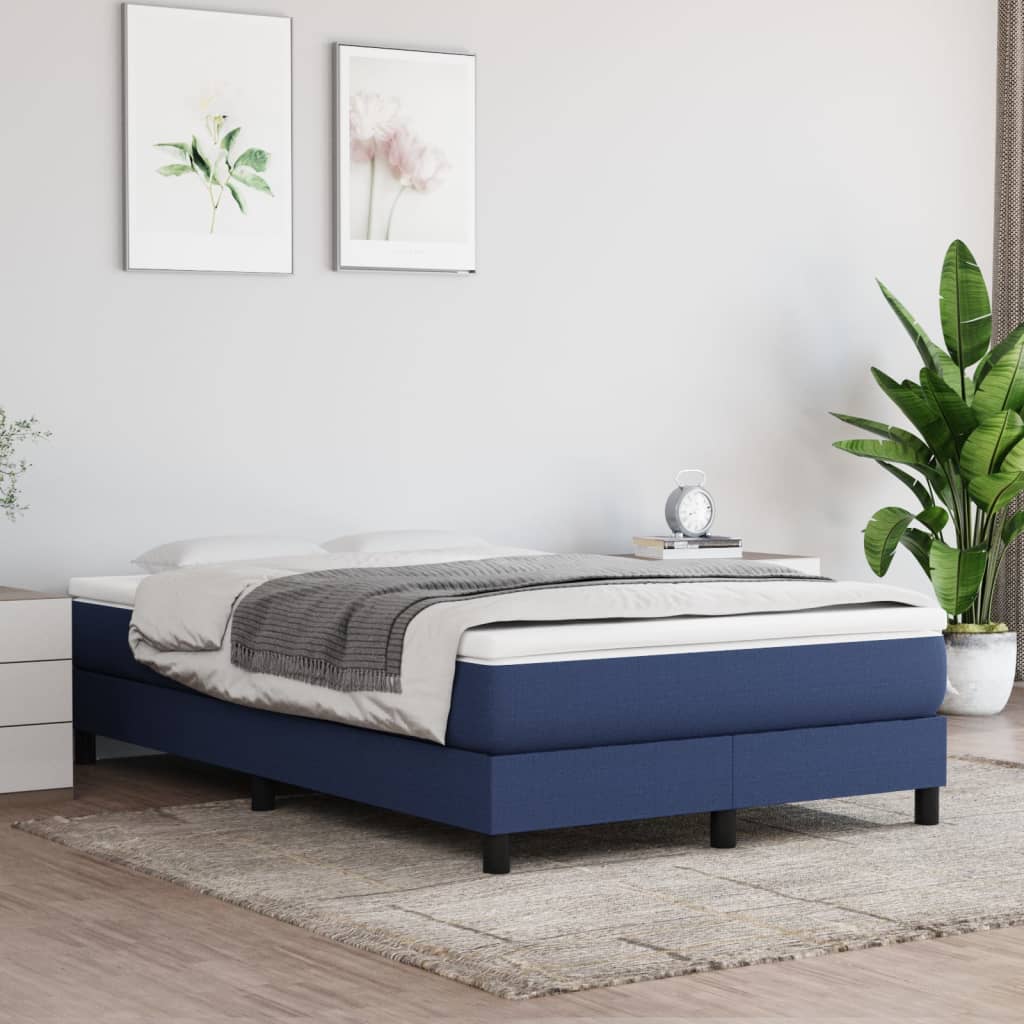 vidaXL Saltea de pat cu arcuri, albastru, 120x200x20 cm, textil vidaXL Saltea de pat cu arcuri, albastru, 120x200x20 cm, textil