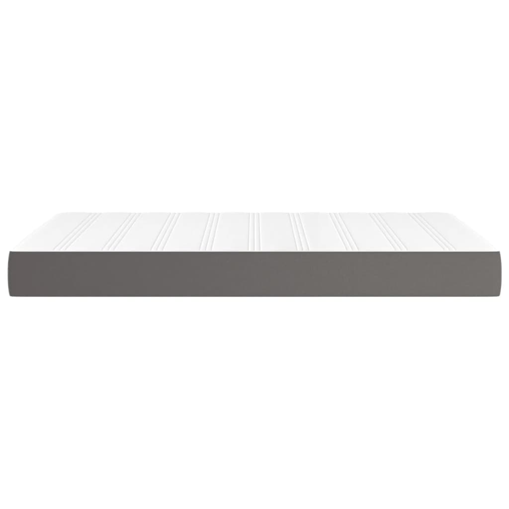 vidaXL Saltea de pat cu arcuri, gri, 120x200x20 cm, piele ecologică vidaXL Saltea de pat cu arcuri, gri, 120x200x20 cm, piele ecologică