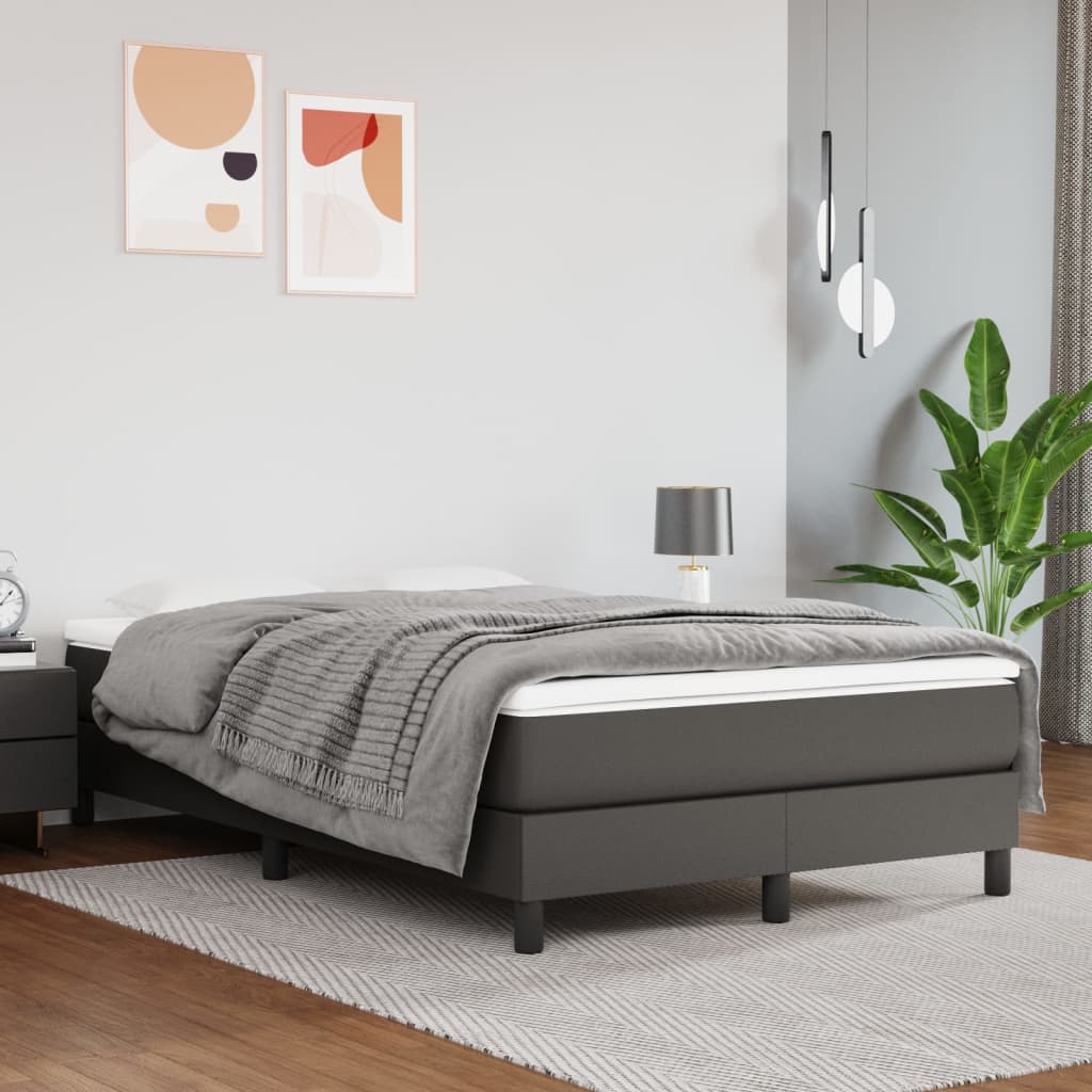 vidaXL Saltea de pat cu arcuri, gri, 120x200x20 cm, piele ecologică vidaXL Saltea de pat cu arcuri, gri, 120x200x20 cm, piele ecologică