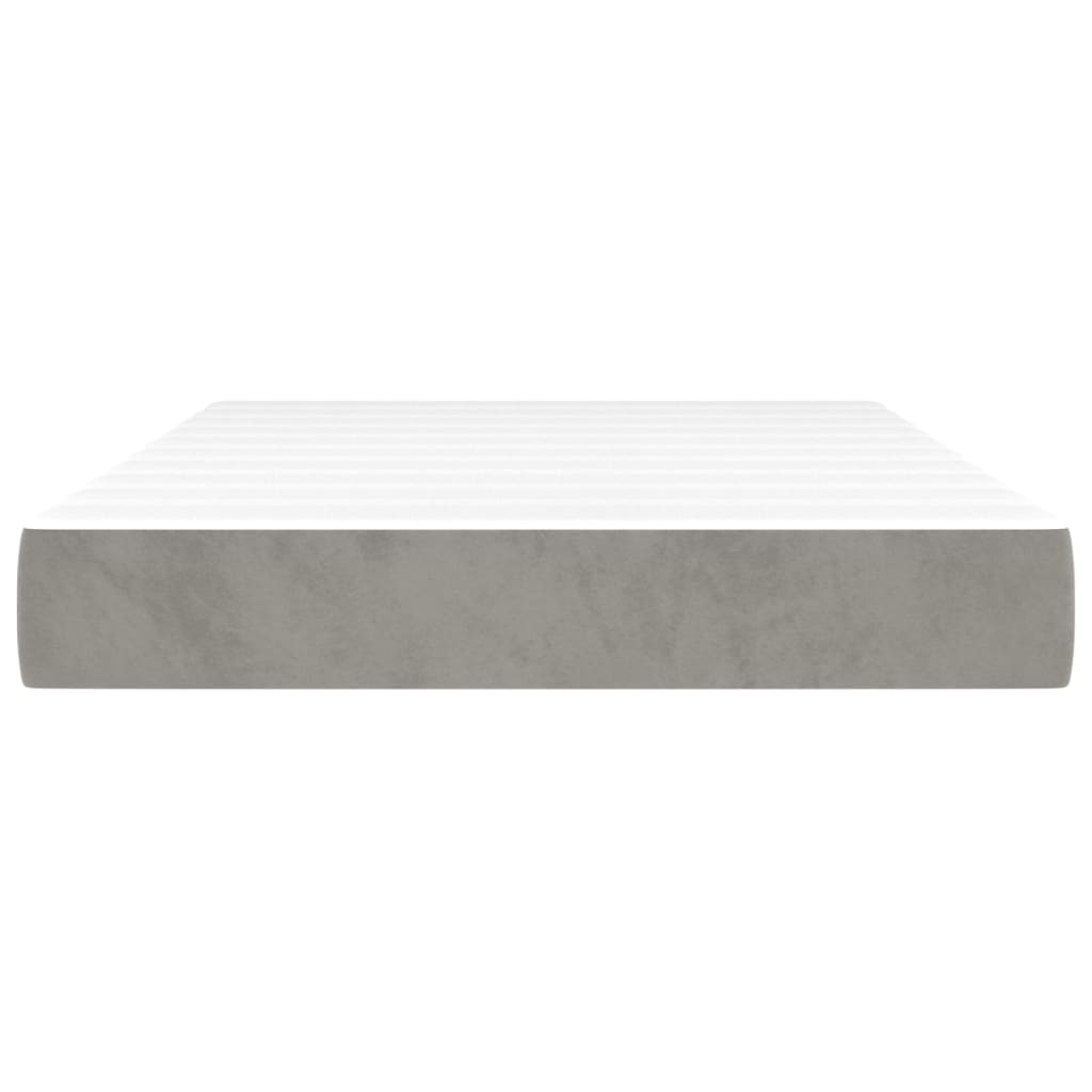 vidaXL Saltea de pat cu arcuri, gri deschis, 120x200x20 cm, catifea vidaXL Saltea de pat cu arcuri, gri deschis, 120x200x20 cm, catifea