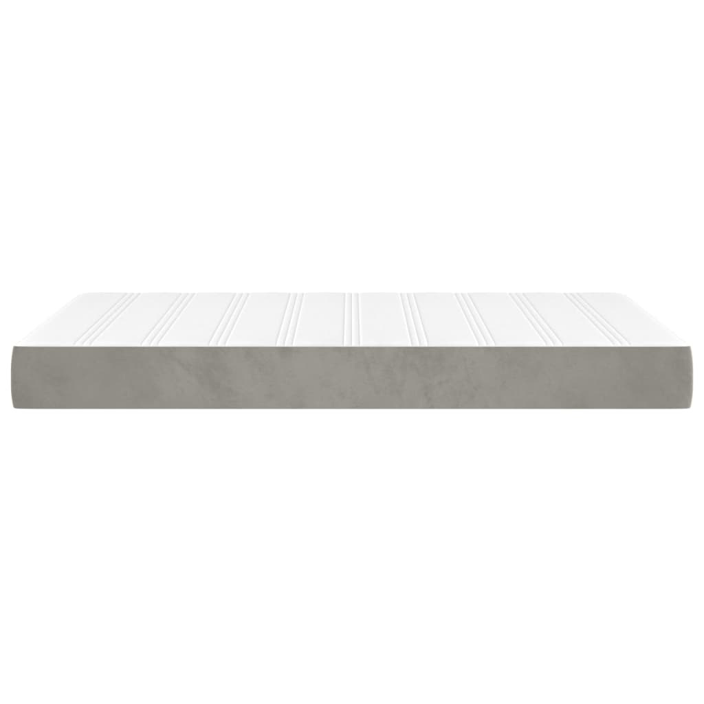 vidaXL Saltea de pat cu arcuri, gri deschis, 120x200x20 cm, catifea vidaXL Saltea de pat cu arcuri, gri deschis, 120x200x20 cm, catifea