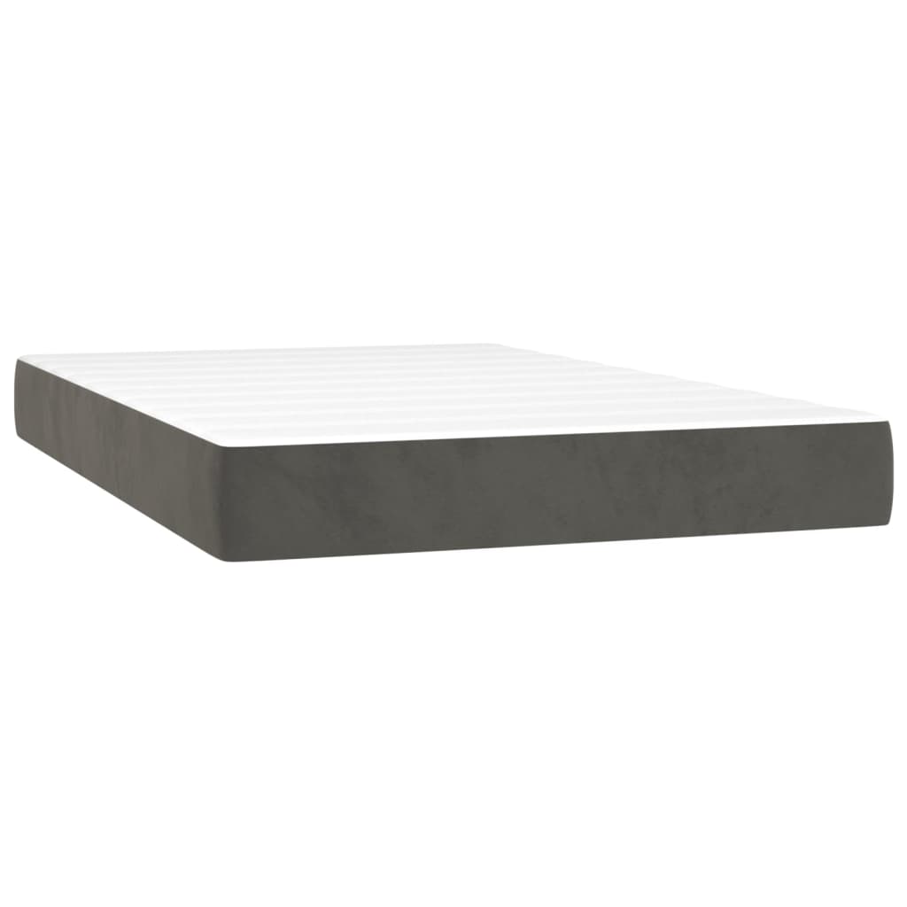 vidaXL Saltea de pat cu arcuri, gri închis, 120x200x20 cm, catifea vidaXL Saltea de pat cu arcuri, gri închis, 120x200x20 cm, catifea