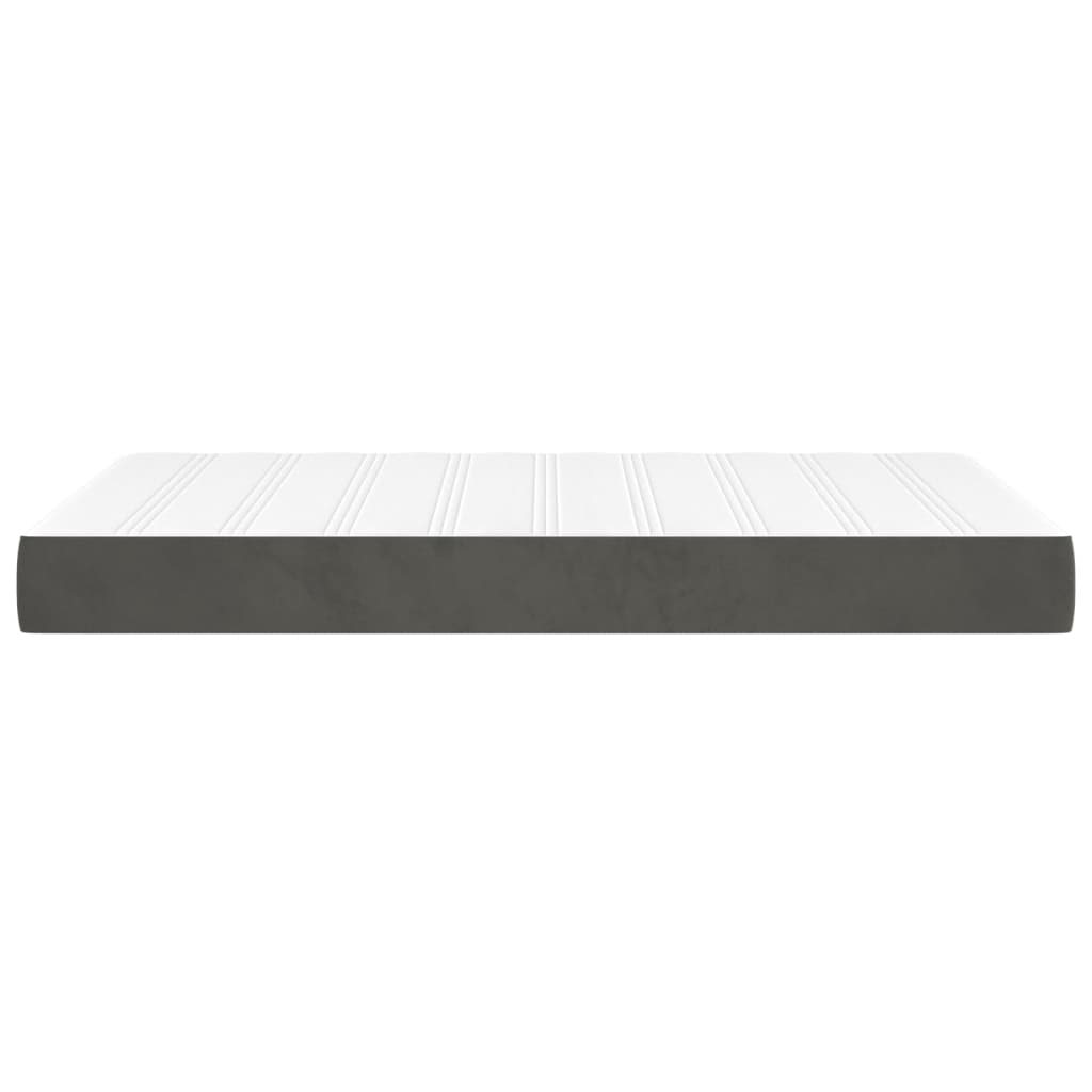 vidaXL Saltea de pat cu arcuri, gri închis, 120x200x20 cm, catifea vidaXL Saltea de pat cu arcuri, gri închis, 120x200x20 cm, catifea