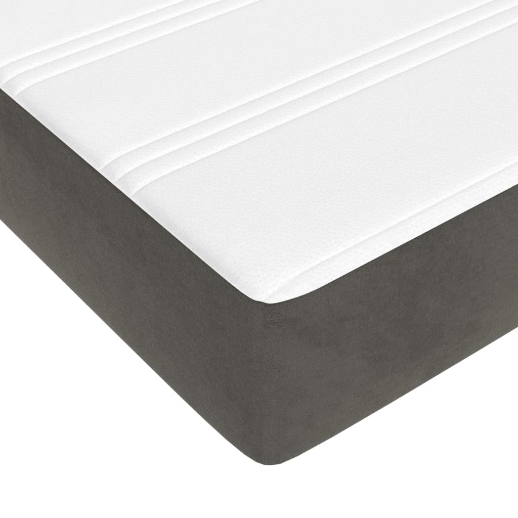 vidaXL Saltea de pat cu arcuri, gri închis, 120x200x20 cm, catifea vidaXL Saltea de pat cu arcuri, gri închis, 120x200x20 cm, catifea
