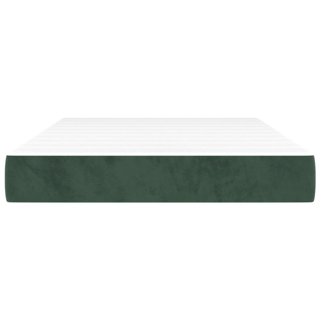 vidaXL Saltea de pat cu arcuri, verde închis, 120x200x20 cm, catifea