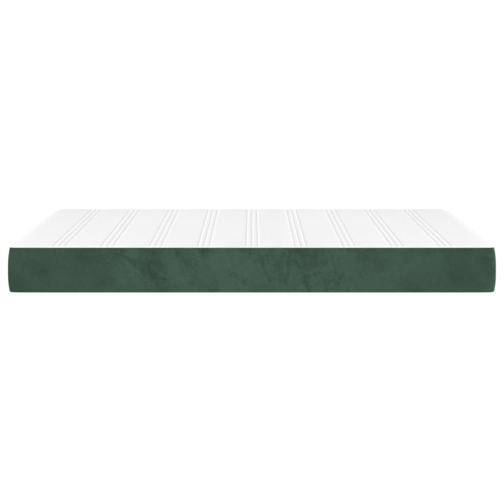 vidaXL Saltea de pat cu arcuri, verde închis, 120x200x20 cm, catifea
