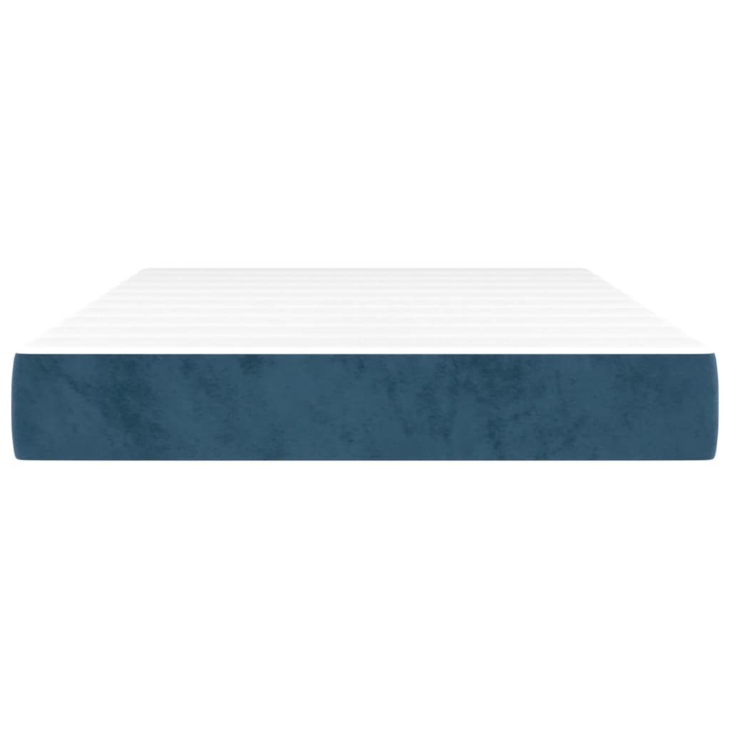 vidaXL Saltea de pat cu arcuri, albastru închis, 120x200x20 , catifea vidaXL Saltea de pat cu arcuri, albastru închis, 120x200x20 , catifea