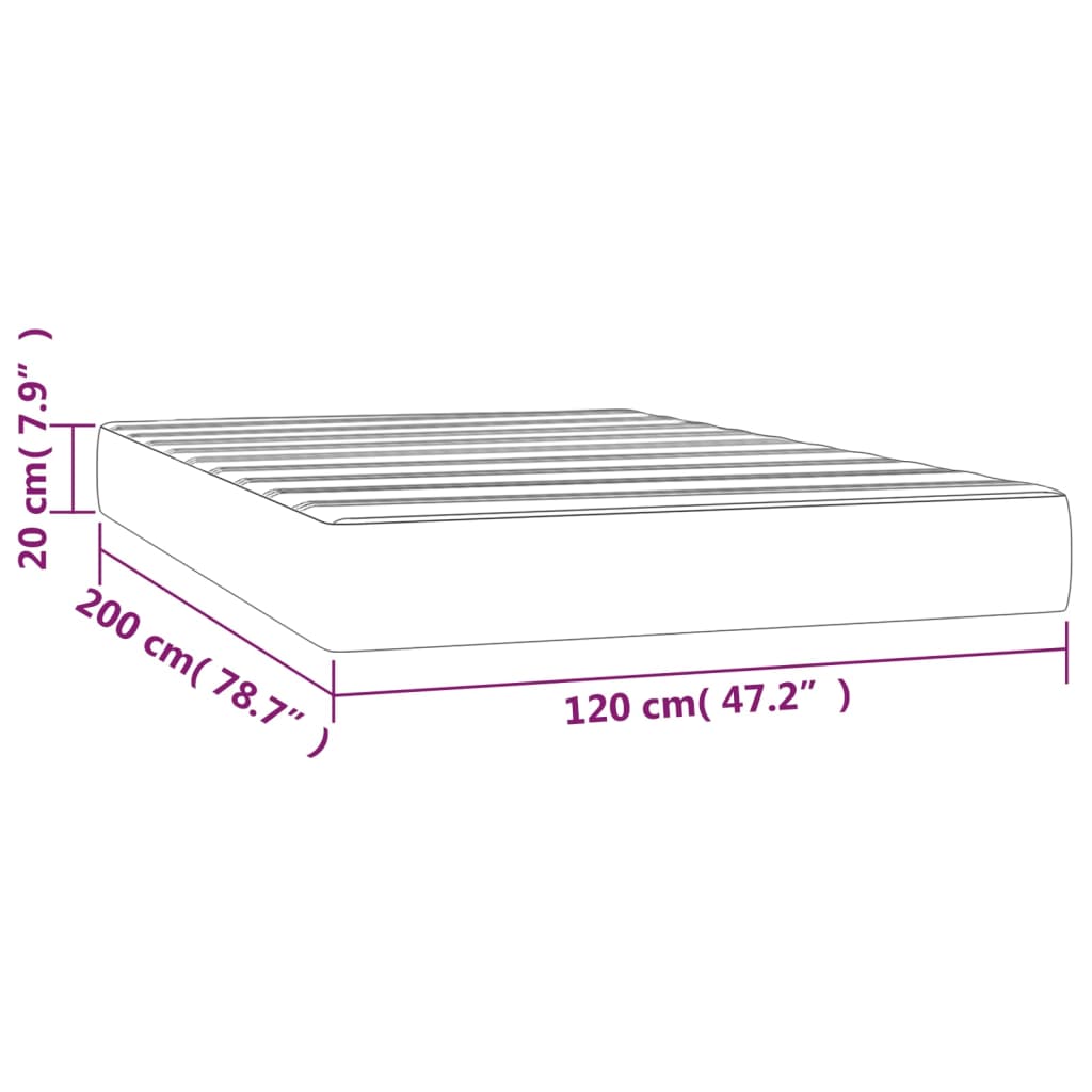 vidaXL Saltea de pat cu arcuri, albastru închis, 120x200x20 , catifea vidaXL Saltea de pat cu arcuri, albastru închis, 120x200x20 , catifea