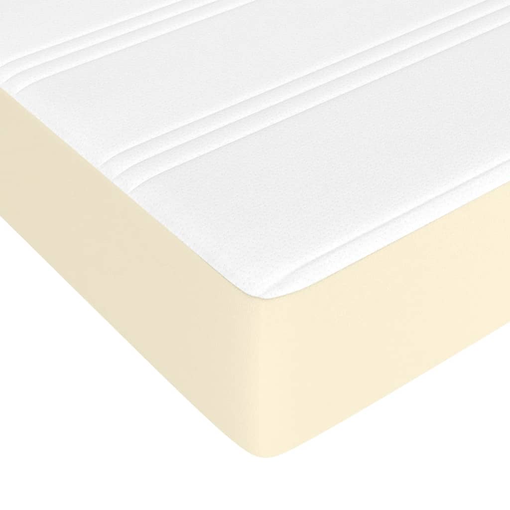vidaXL Saltea de pat cu arcuri, crem, 140x190x20 cm, piele ecologică vidaXL Saltea de pat cu arcuri, crem, 140x190x20 cm, piele ecologică