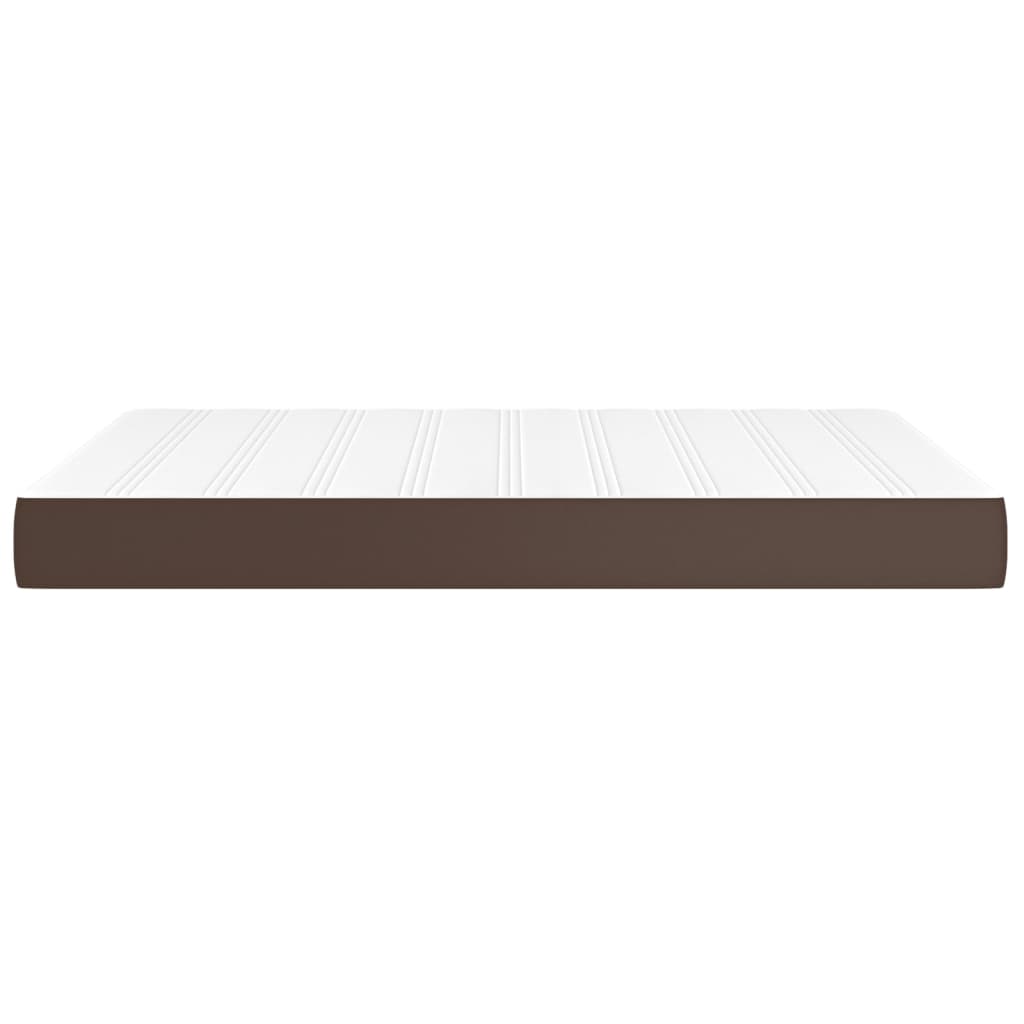 vidaXL Saltea de pat cu arcuri, maro, 140x190x20 cm, piele ecologică
