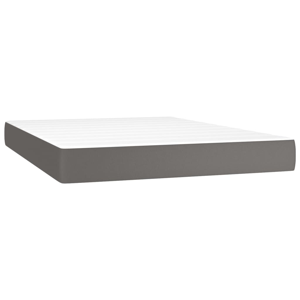 vidaXL Saltea de pat cu arcuri, gri, 140x190x20 cm, piele ecologică vidaXL Saltea de pat cu arcuri, gri, 140x190x20 cm, piele ecologică