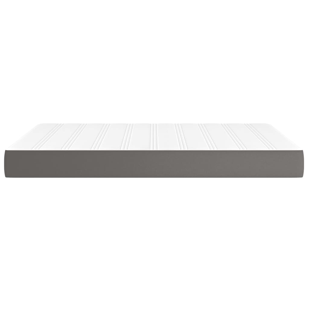 vidaXL Saltea de pat cu arcuri, gri, 140x190x20 cm, piele ecologică vidaXL Saltea de pat cu arcuri, gri, 140x190x20 cm, piele ecologică
