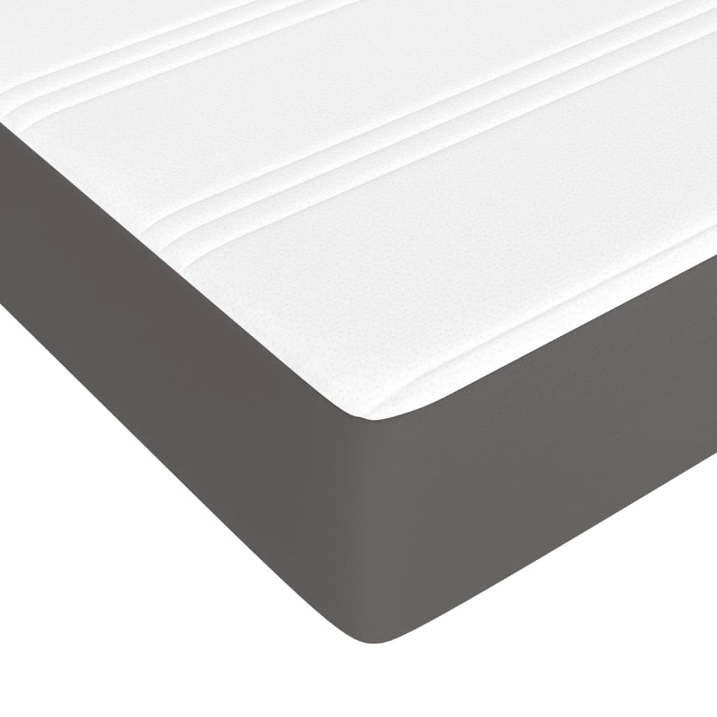 vidaXL Saltea de pat cu arcuri, gri, 140x190x20 cm, piele ecologică vidaXL Saltea de pat cu arcuri, gri, 140x190x20 cm, piele ecologică