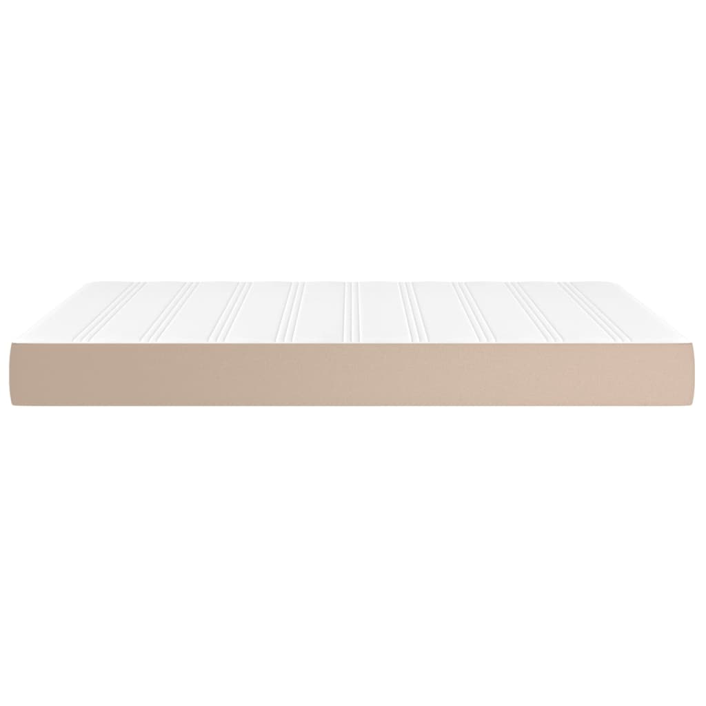 vidaXL Saltea de pat cu arcuri, cappuccino, 140x190x20 cm, piele eco vidaXL Saltea de pat cu arcuri, cappuccino, 140x190x20 cm, piele eco