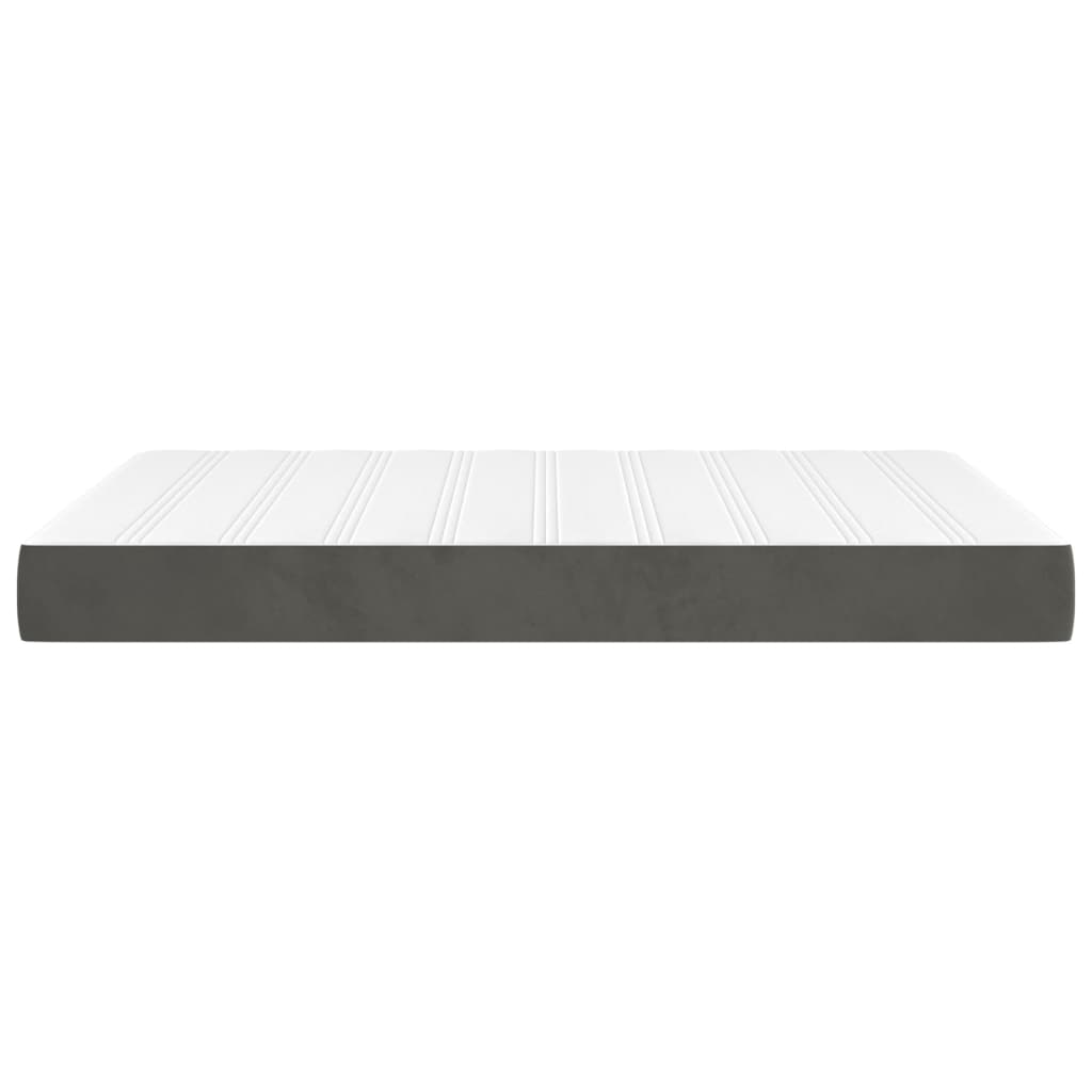vidaXL Saltea de pat cu arcuri, gri închis, 140x190x20 cm, catifea vidaXL Saltea de pat cu arcuri, gri închis, 140x190x20 cm, catifea
