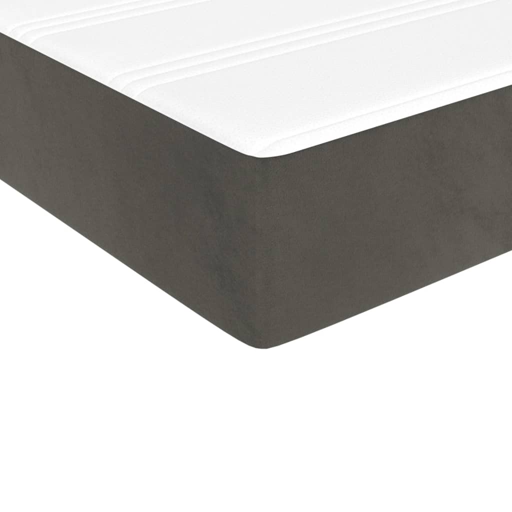 vidaXL Saltea de pat cu arcuri, gri închis, 140x190x20 cm, catifea vidaXL Saltea de pat cu arcuri, gri închis, 140x190x20 cm, catifea