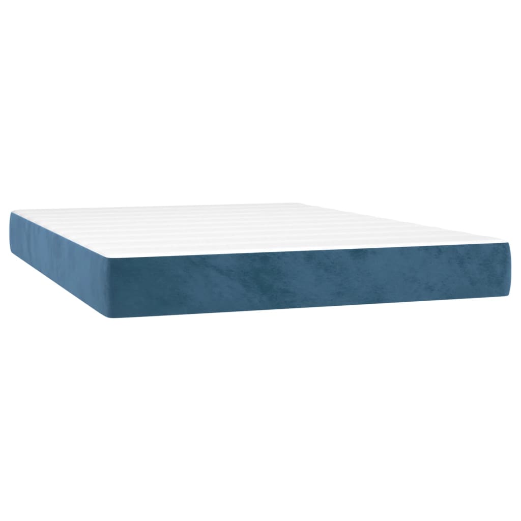 vidaXL Saltea de pat cu arcuri, albastru închis, 140x190x20 cm catifea vidaXL Saltea de pat cu arcuri, albastru închis, 140x190x20 cm catifea