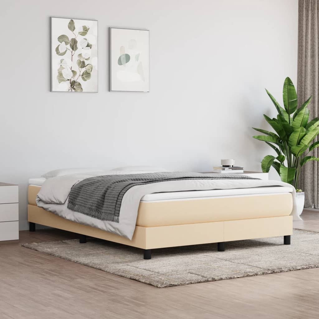 vidaXL Saltea de pat cu arcuri, crem, 140x200x20 cm, textil vidaXL Saltea de pat cu arcuri, crem, 140x200x20 cm, textil