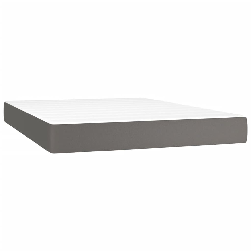vidaXL Saltea de pat cu arcuri, gri, 140x200x20 cm, piele ecologică vidaXL Saltea de pat cu arcuri, gri, 140x200x20 cm, piele ecologică