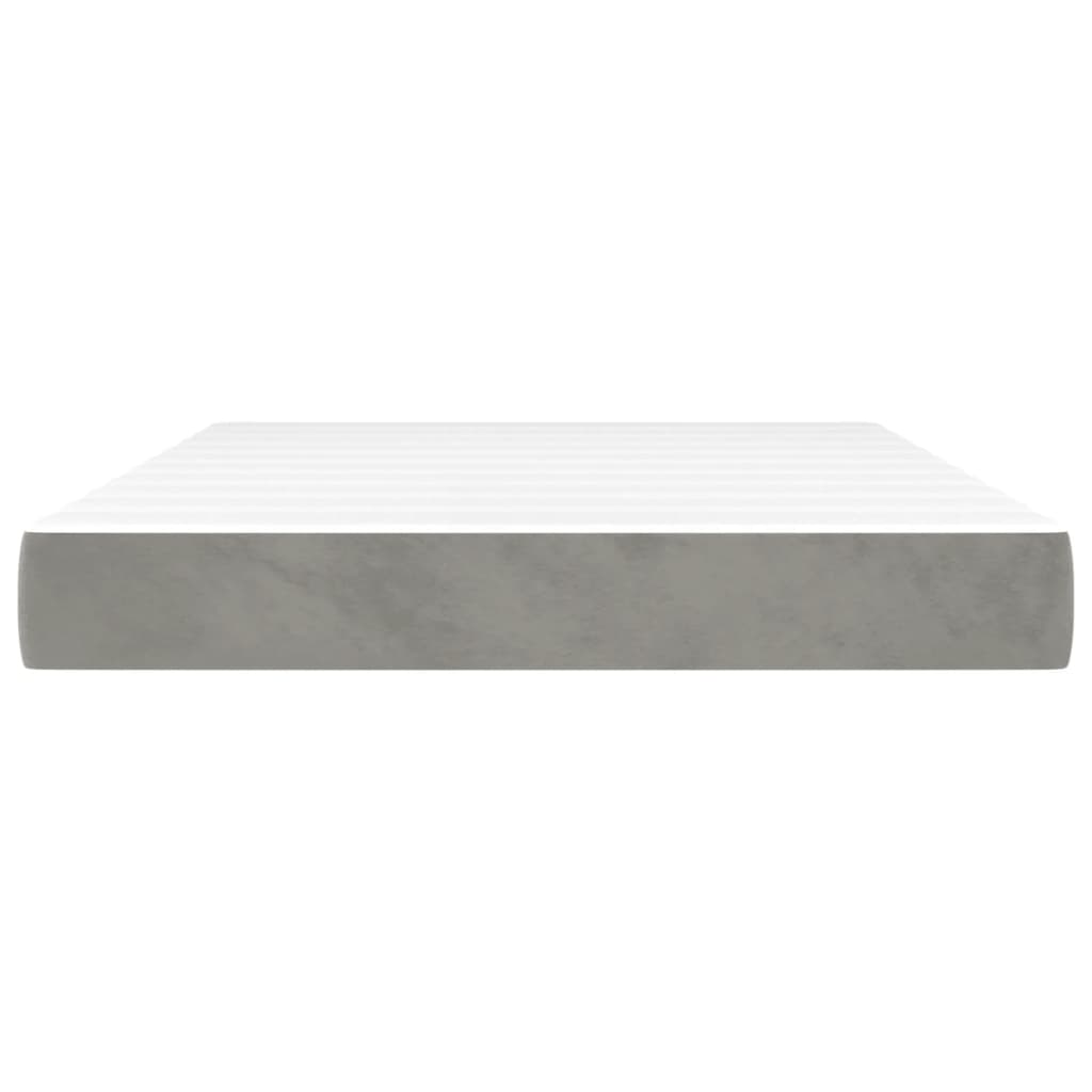 vidaXL Saltea de pat cu arcuri, gri deschis, 140x200x20 cm, catifea vidaXL Saltea de pat cu arcuri, gri deschis, 140x200x20 cm, catifea