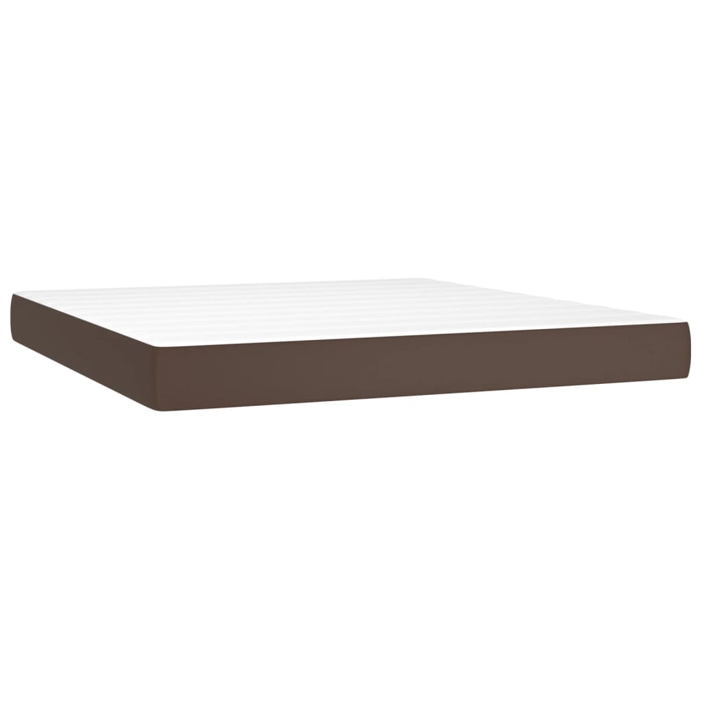 vidaXL Saltea de pat cu arcuri, maro, 160x200x20 cm, piele ecologică