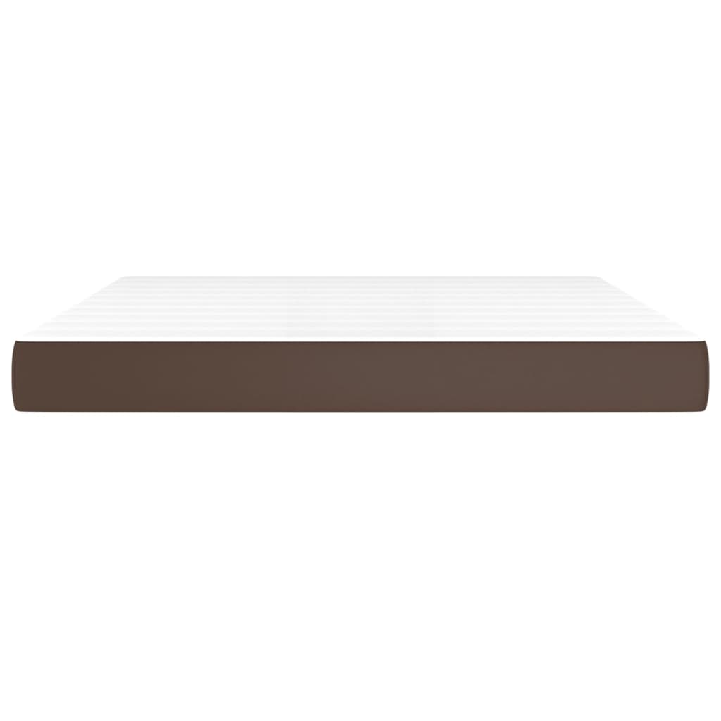 vidaXL Saltea de pat cu arcuri, maro, 160x200x20 cm, piele ecologică