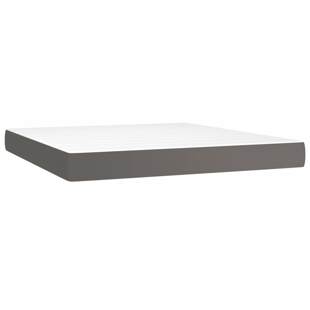 vidaXL Saltea de pat cu arcuri, gri, 160x200x20 cm, piele ecologică vidaXL Saltea de pat cu arcuri, gri, 160x200x20 cm, piele ecologică
