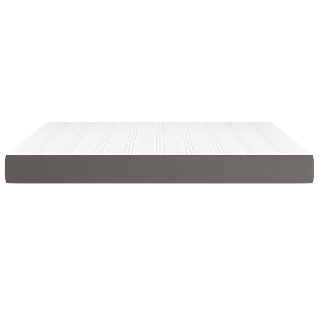 vidaXL Saltea de pat cu arcuri, gri, 160x200x20 cm, piele ecologică vidaXL Saltea de pat cu arcuri, gri, 160x200x20 cm, piele ecologică